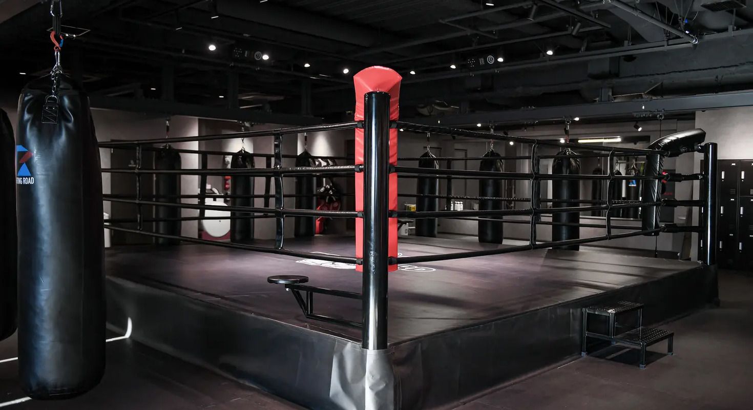 TRY HARD GYM(トライハードジム)/ ジムメインスペースの中央には試合差ながらのリングも設置してあります