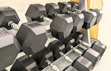 ダンベルは固定式で30kgまで