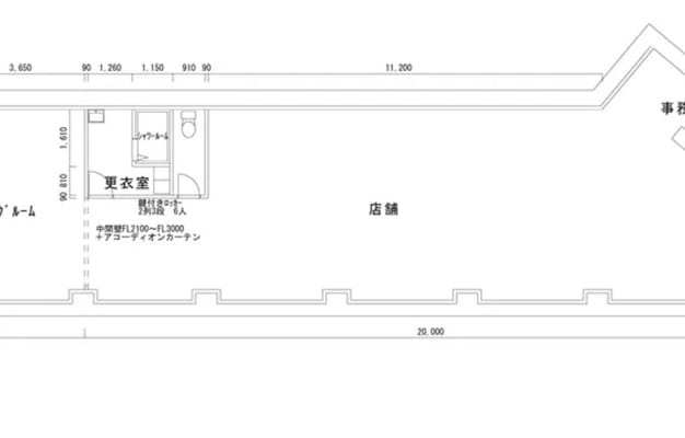 フロア全体のマップ。トレーニングルームと店舗が分かれており、利便性の高い設計になっています。