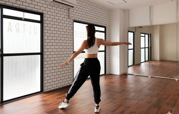 上履きを履いていただいて、ダンスの練習ができます。