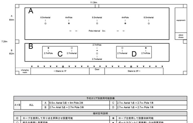 スタジオ内の間取り図