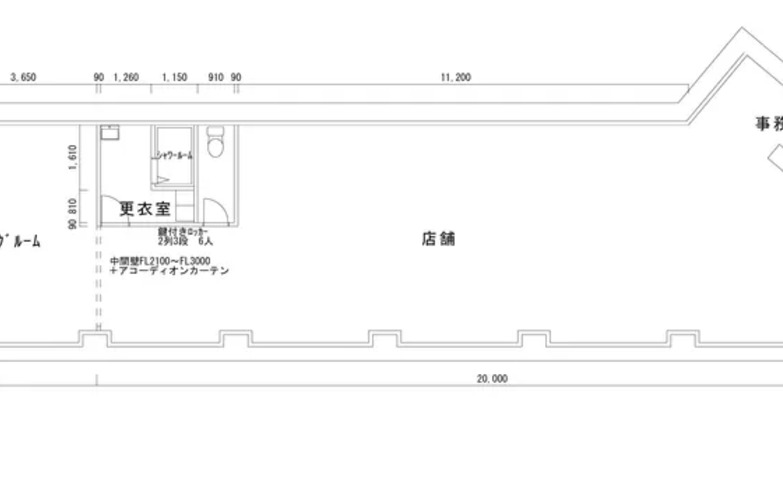 フロア全体のマップ。トレーニングルームと店舗が分かれており、利便性の高い設計になっています。