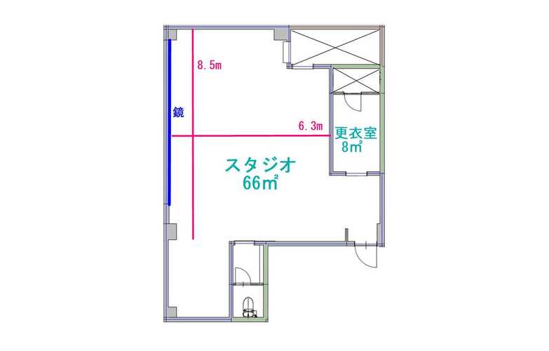 広さ　66㎡
利用人数目安　16名